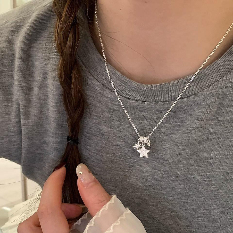 S925 Sterling Silver Star Pendant Necklace - Versatile Luxury Clavicle Jewelry for Women