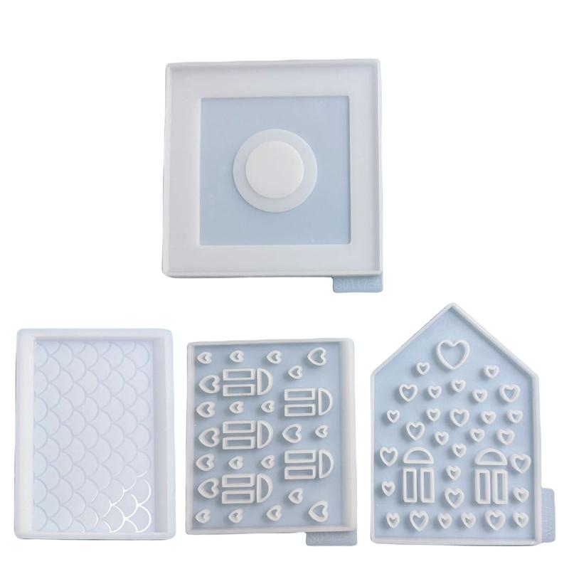Epoxy Candlestick Silicone Mold Candle Base Mould Heart House Candle Stand Molds Ornaments Home Decorations Mould