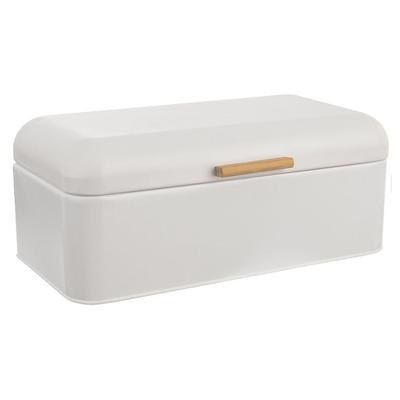White Metal Bread Box Kitchen Container for Bread Pastries Storage