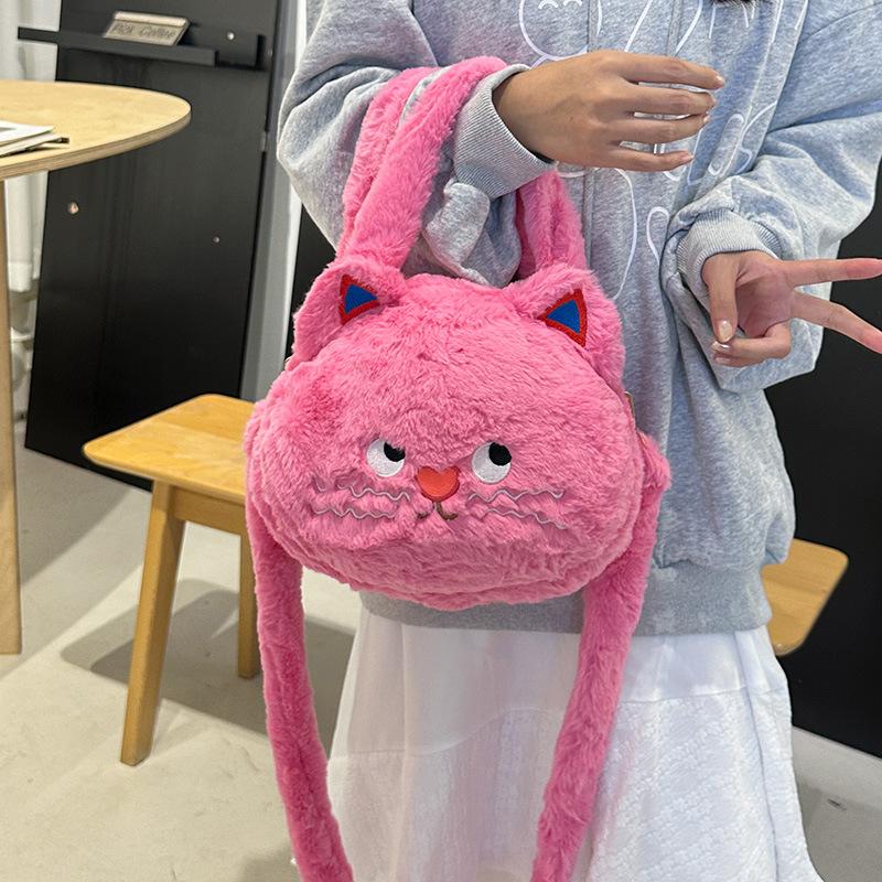 Vitality Girl Cute Big Head Doll Hand Bag Ins Soft Girl Going Out To Store Handbag Student Messenger Bag Bag