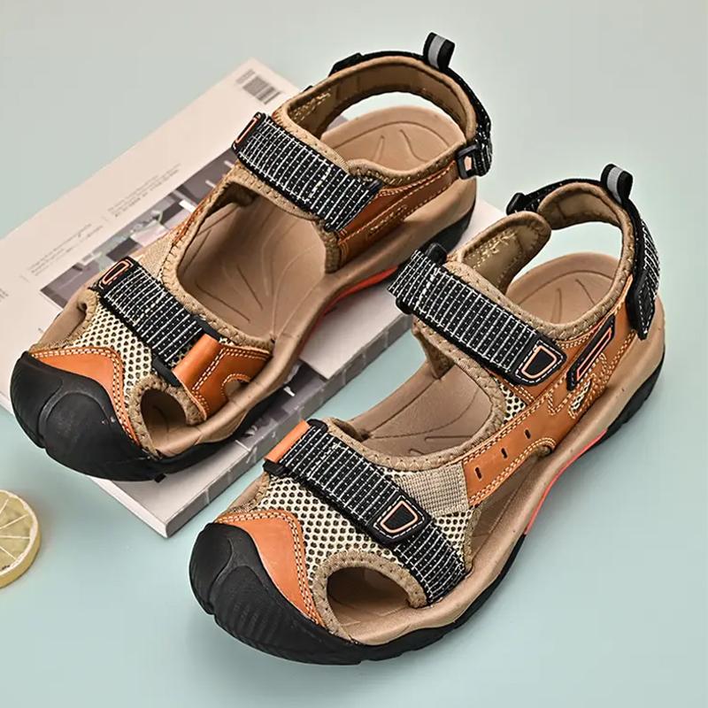 Модные мужские сандалии с нескользящей резиновой подошвой — фото 7