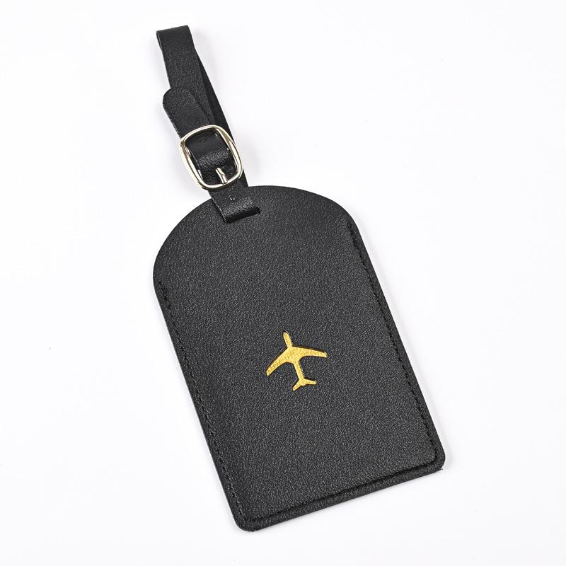 1PCS PU Leather Business Luggage Tag Suitcase Address Label Luggage Boarding Case Label Name ID Address Clip Travel Accessories