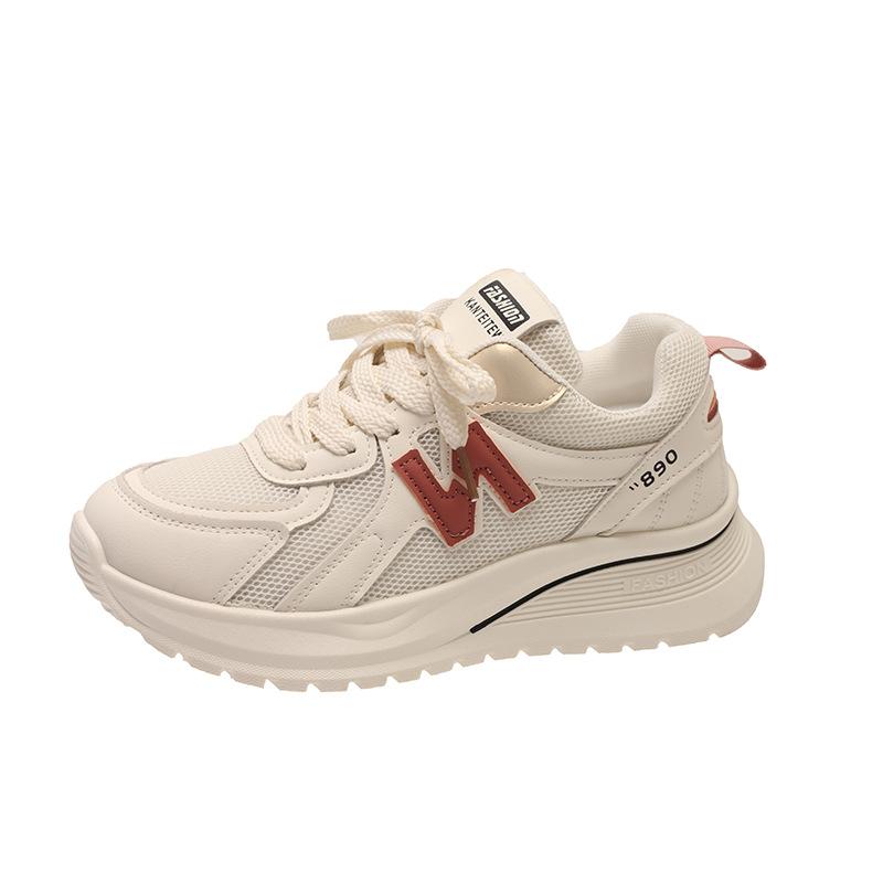 Forrest Gump shoes women's new autumn light sports dad shoes leather surface soft sole not tired feet white shoes super fire