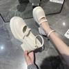 Women's Fashion Thick Soled Shoes Autumn New Buckle Round Toe Shallow Casual Thick Heel Mary Jane Shoes Zapatillas Mujer