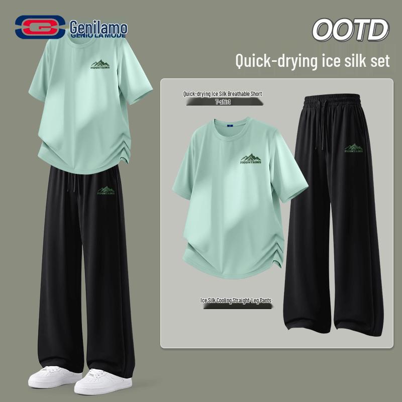 

Men s Ice Silk Quick-Dry Casual Sports Set L