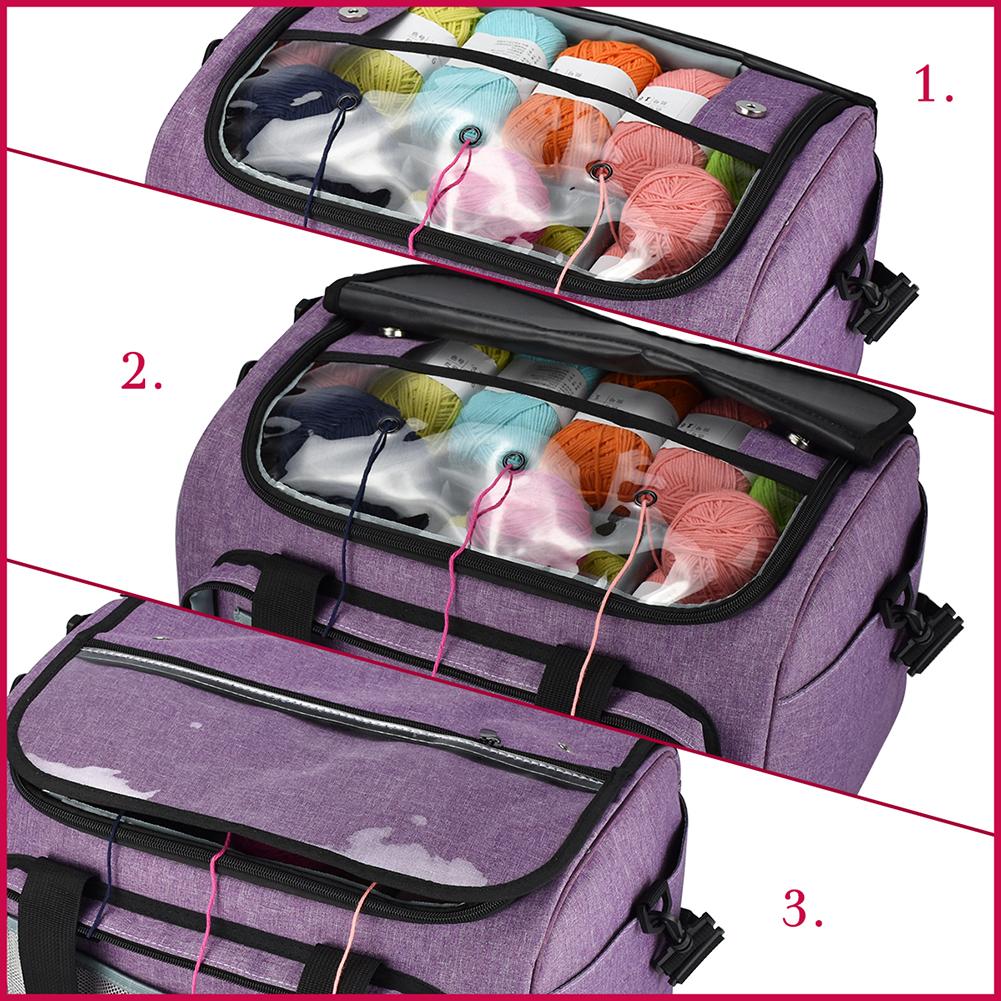 Wool Yarn Storage Bag Portable Needlework Storage Bag Crochet Bag Knitting Crochet Organizer Travel Yarn Storage Tote Organizer