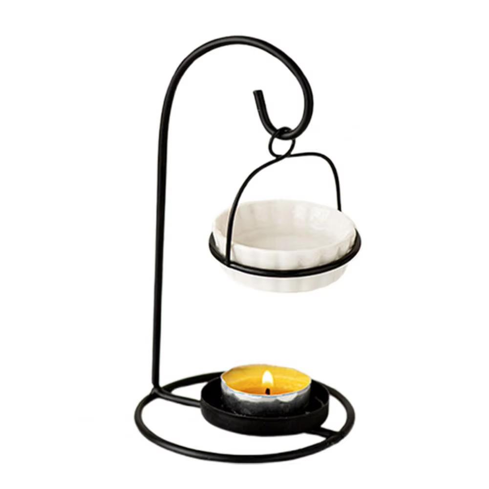 Home Decor Burner Ceramic Essential Oil Burner with Tea Light Candle Holder for Aromatherapy Diffuser Bedroom Office Home