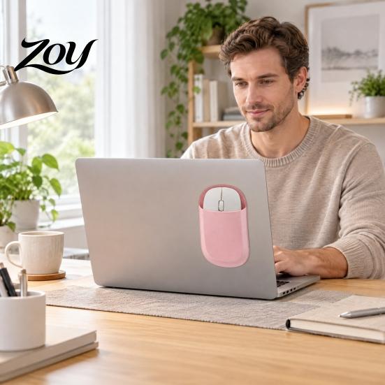 Stretchable Mouse Case for Notebook Wireless Sleeve Pouch, Self Adhesive Universal Storage Library Pouch Students Bag, Lycra Fabric Large Opening