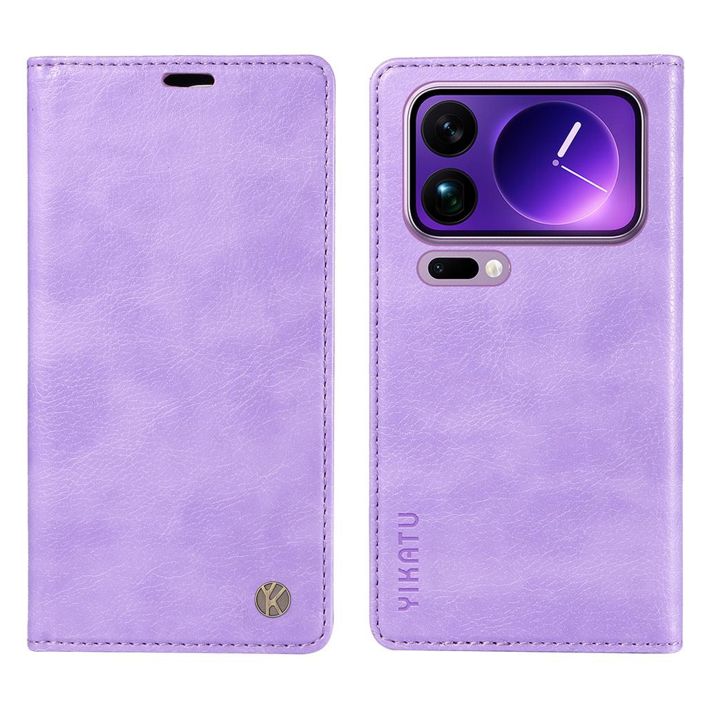 For Xiaomi 17 Pro Max Wallet Case YIKATU YK-006 Magnetic Closure Leather Phone Cover Litchi Texture