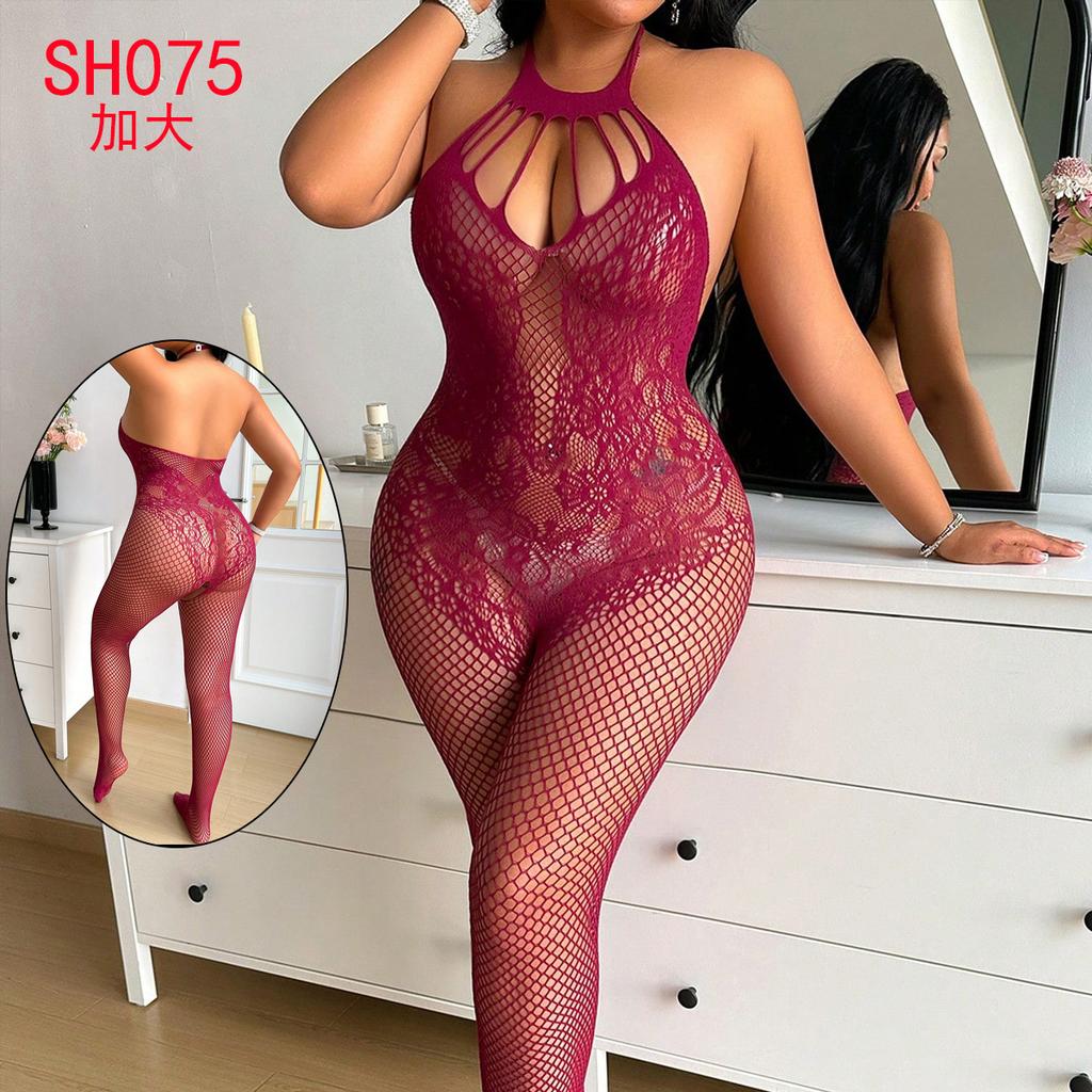 Bielizna Damska Plus Size Seksowna Koszula Nocna Pasjonujące Otwarte Pończochy Pokusa Uniform Bez Pasków Plus Size Namiętność Sh075