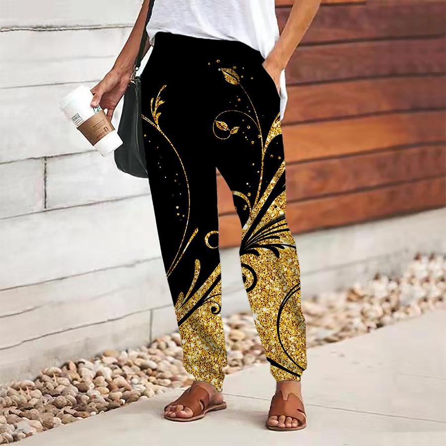 

Женские брюки с абстрактным принтом, на шнуровке, с эластичной талией, свободные брюки, повседневные длинные брюки, брюки с карманами 8XL