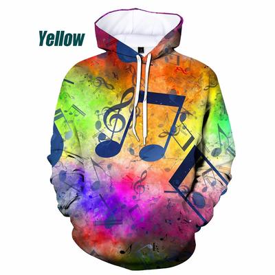 Musiknote 3D-gedruckter Kapuzenpullover für Männer und Frauen, lässig, cool, modisch, Pullover