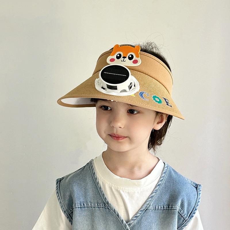 Solar Charging Fan Hat Children Summer Sun Protection Sun Hat Boy Girl Cartoon Sky Top Hat Sun Hat