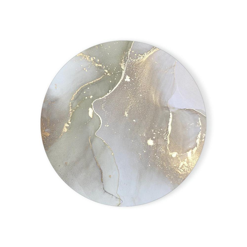 Round Absorbent Ceramic Stone Coasters Set with Cork Base Marble Coasters for Table Housewarming Gift for Home Decoration