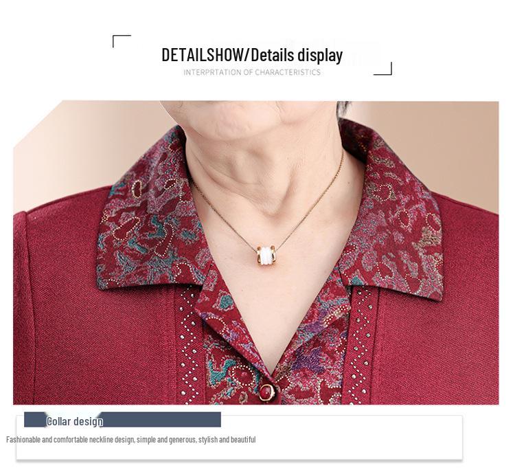 Elegant Spring & Autumn Shirt for Mother-in-law - Stylish Outfit for Middle-Aged & Elderly Women