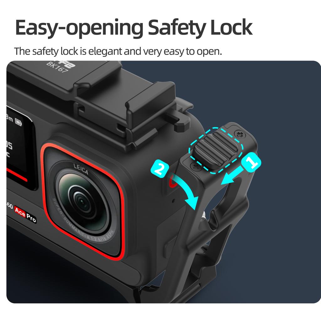For Insta161 Ace Pro 1/1 Street Photo Handle Grip Kit Detachable Camera Frame Case Bunlle For Insta 161 Ace Pro1/1 Accessories