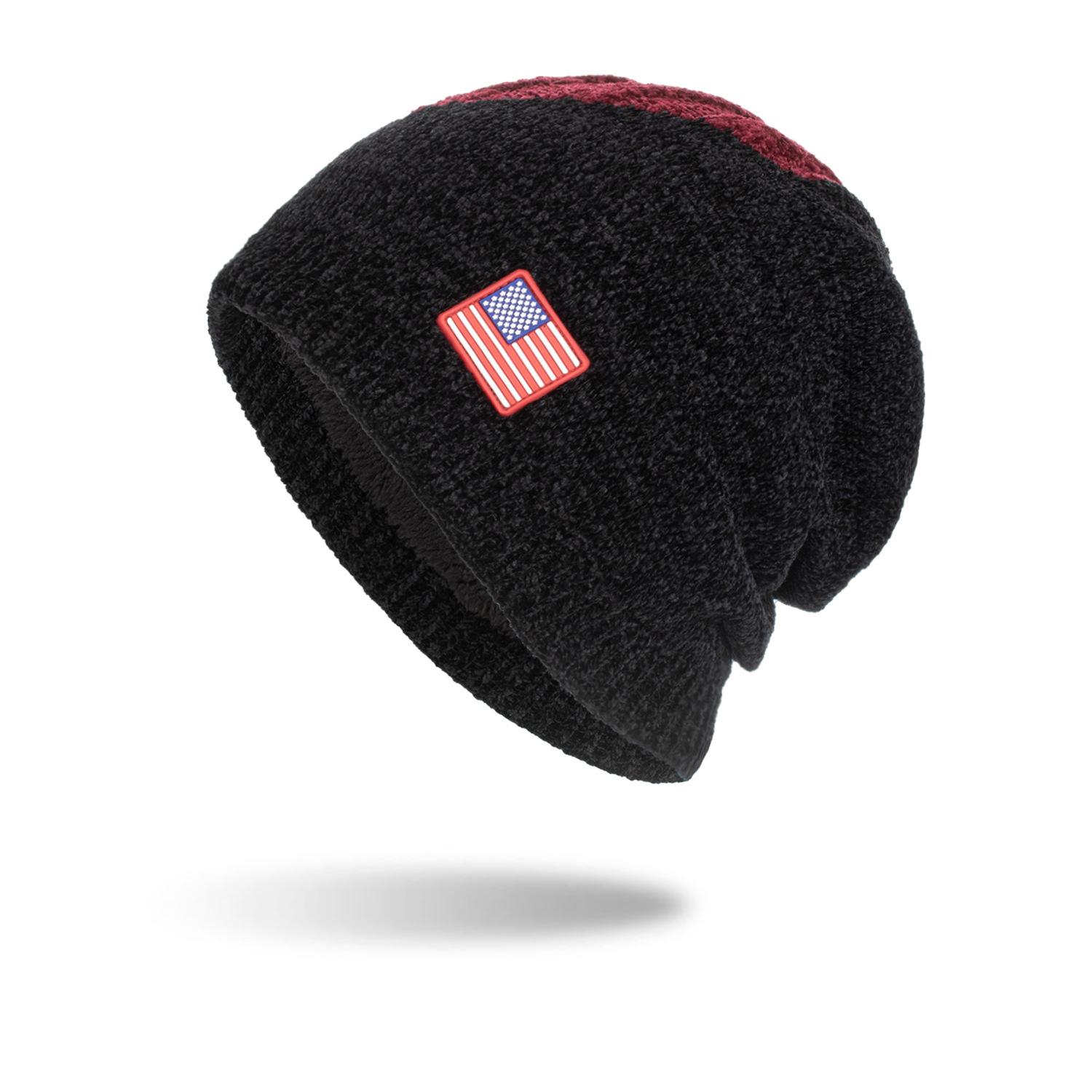 

Autumn and winter new chenille long pullover hat knitted wool hat