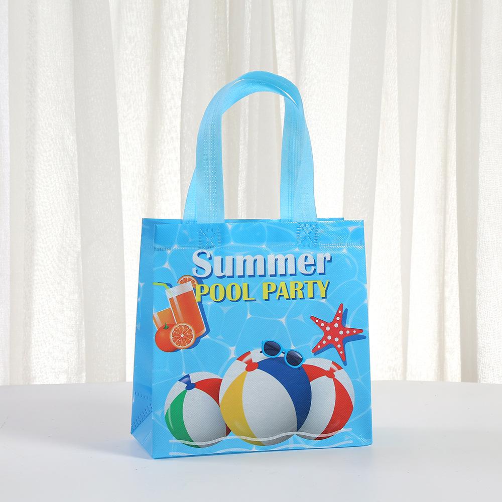 12/30pcs summer themed reusable tote bags for kids party favors beach picnic gift bags nonwoven carry bags for gift