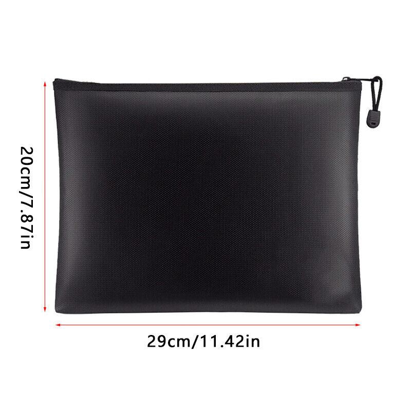 1PC Black Fireproof Faraday Bag for Car Keys File Safety Bag Protection Waterproof Portable File Storage Bag For Money Passport