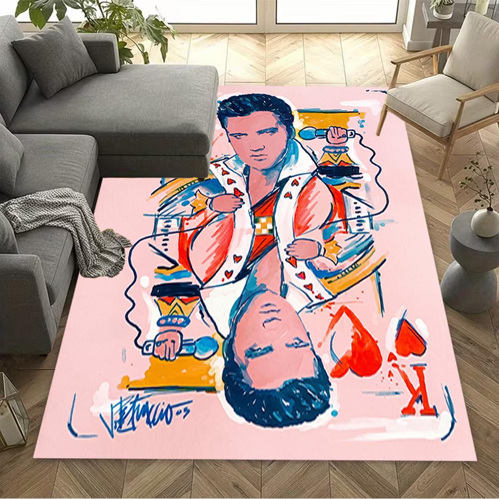Elvis Presley's Iconic Smile Carpet Perfect for Bedrooms Decorate room Dormitory Playrooms Anti-slip Rug Office home decor Wedding Party Gift