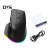 Wireless Mouse with RGB Lighting Modes Adjustable DPI Ergonomic Design 2.4GHz/Bluetooth-compatible Laptop Mouse