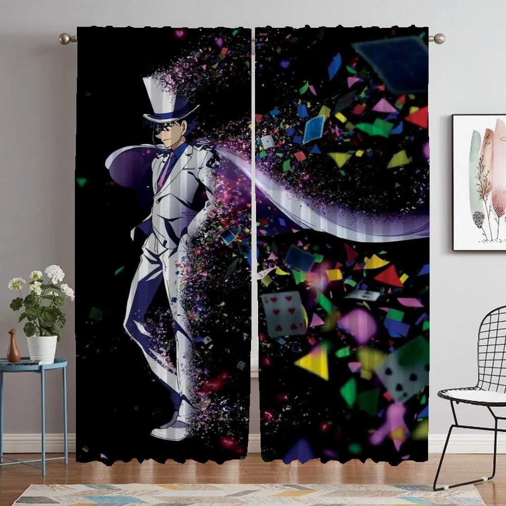 Kaitou Kiddo Kitchen Curtains for Living Room Partition Halloween Decoration Tulle for Bedroom Blackout Curtain Shades Elegant