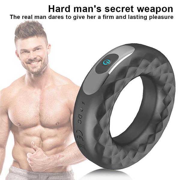 Vibrerende Penis Cock Ring for menn Kraftig 10 hastigheter stimulator par sexleketøy USB oppladbar