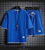 Men's Summer Waffle Short-Sleeve Sports Shirt and Shorts Two-Piece Set