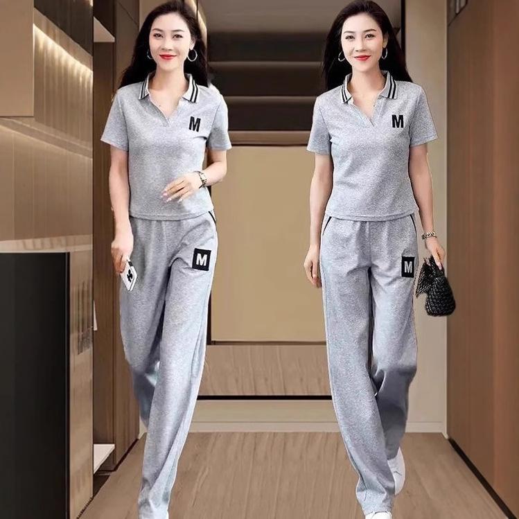 Women's Summer 2025 Fashion: Short Sleeve Top & Wide Leg Pants Set