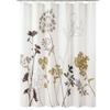 Floral Pattern Fabric Shower Curtain, Beige Gray Plant Bathroom Shower Curtain, Waterproof Bathroom Shower Curtain Curtain