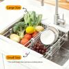 Extend Kitchen Sink Drain Basket, 2026 Upgrade Retractable Kitchen Sink, Adjustable Dish Drying Rack with Stainless Steel Drain Basket for Kitchen