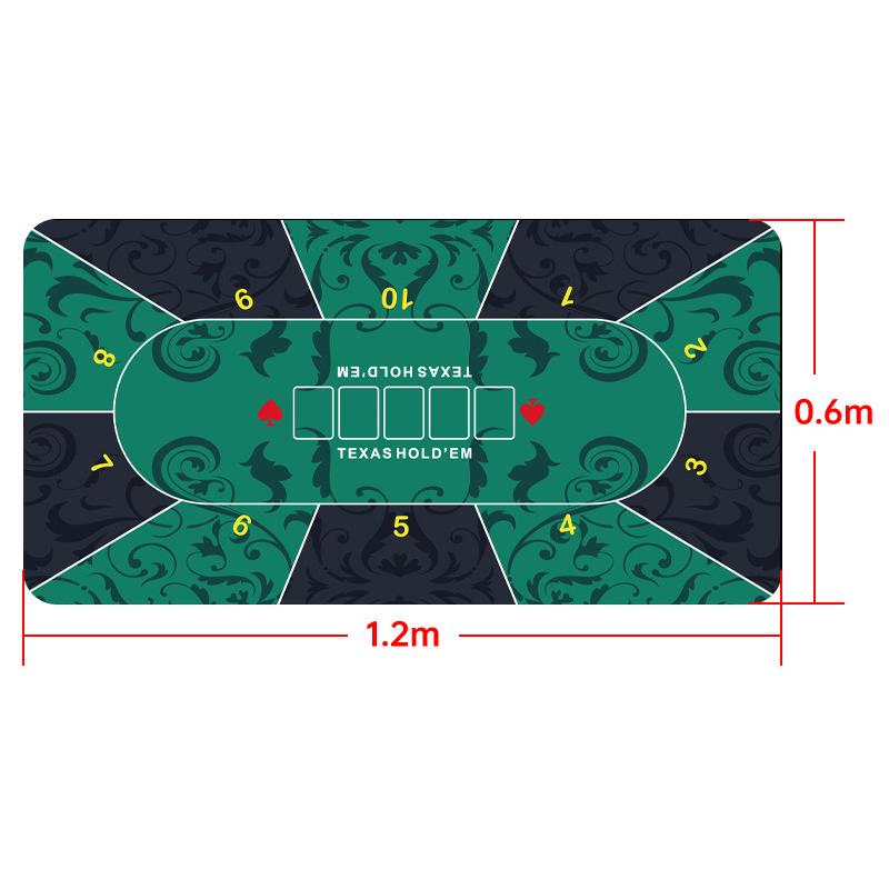 120*60cm Folding Poker Mat Texas Hold'em Poker Rubber Mat Playing Cards Topper for Tables Portable Pokers Table Top Layout