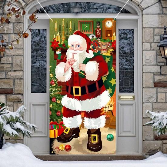 Créatif chien arbre de noël cadeau fond décor noël porte rideau bannière en plein air Photo noël suspendus tissu couverture suspendue