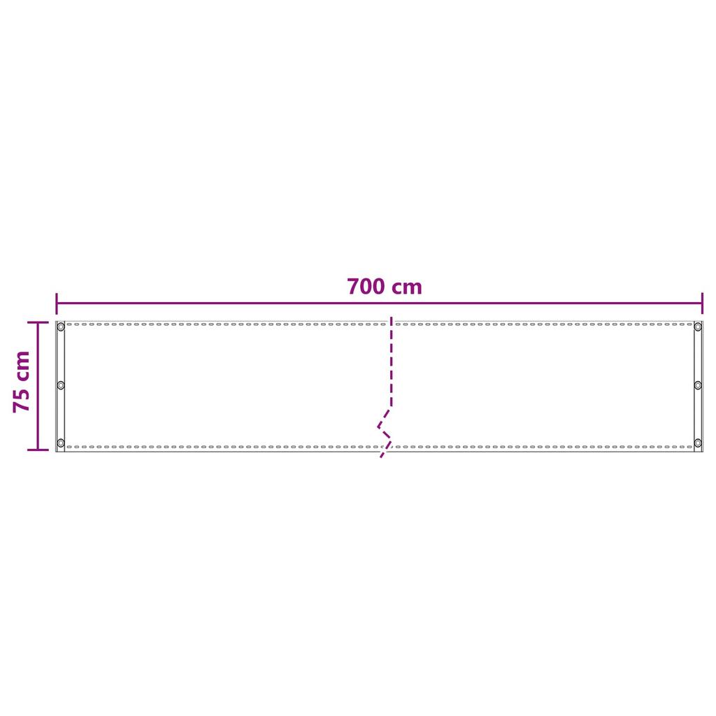 Balcony Privacy Screen Taupe 75 X 700 Cm HDPE and Aluminum