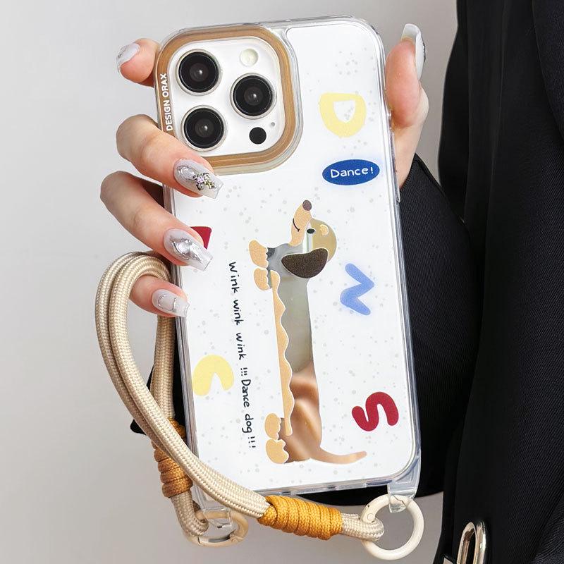 Zhitai Kreslená šňůrka Pouzdro se zrcátkem pro iPhone 12/13 Pro Max/14/15 Pro