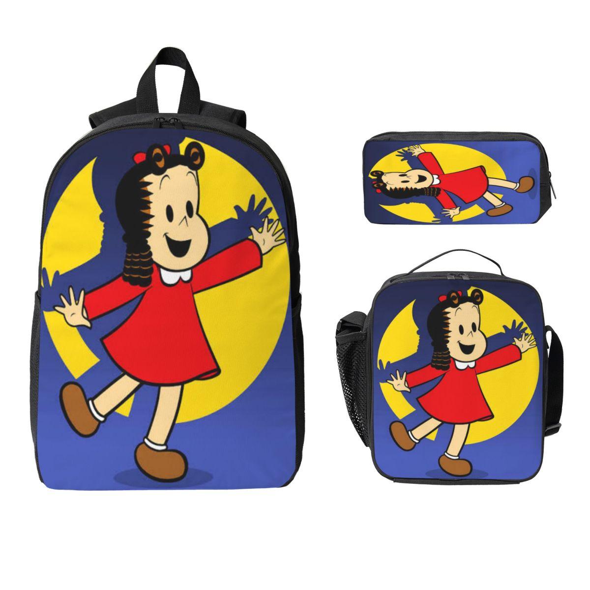 Ensemble de 3 sacs à dos Lulus pour enfants Filles Garçons Sacs à crayons Sacs à dos avec boîte à lunch Pour élèves d'école Sac à dos