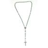 Nazareth Store Pearl Bead Rosary White Father Bead Necklace Lourdes Medal & Cross Spiritual Devotion, Glass, No Gemstones
