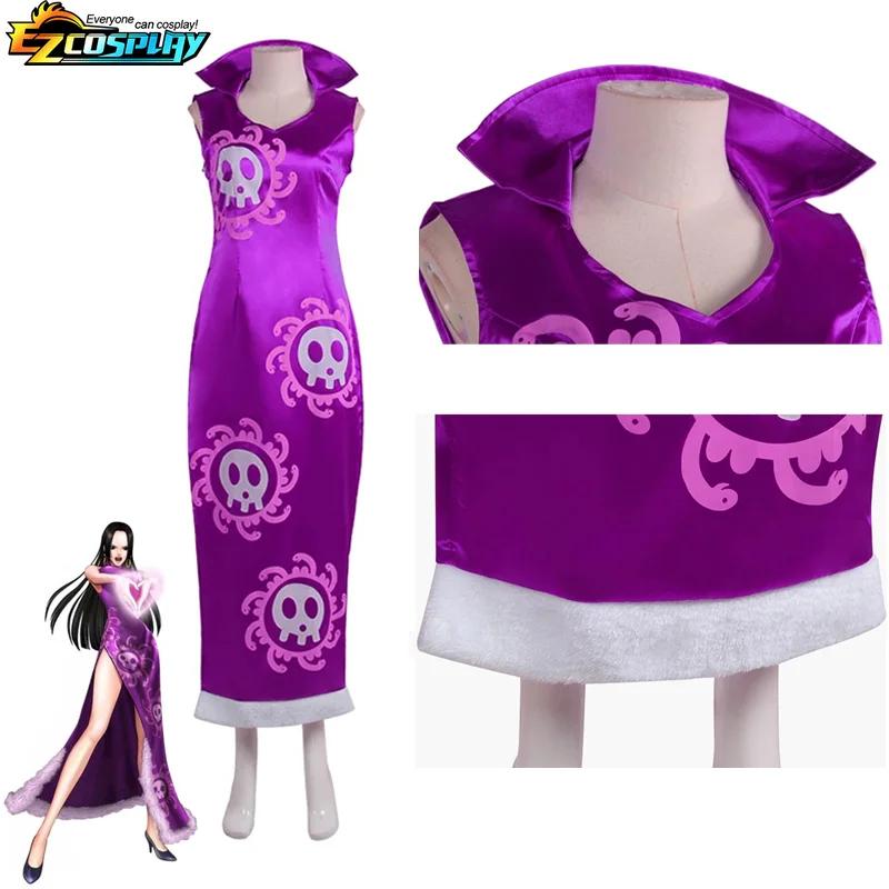 Cosplay kostým Královny Boa Hancock Anime Kimono Šaty Cheongsam Plášť Dámský Halloween Karneval Cheongsam Set Oblečení Role Play