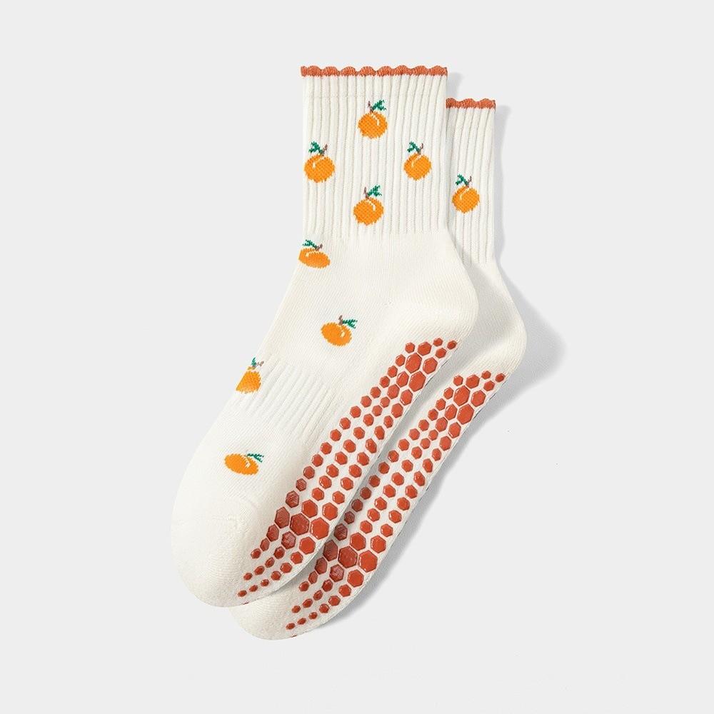 Non-Slip Yoga Socks Cartoon Embroidery Floor Socks Professional Pilates Socks  for Women