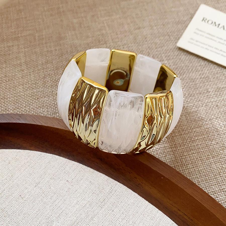 Европейский и американский мраморный овальный акриловый браслет-бенгл - Модное ретро украшение