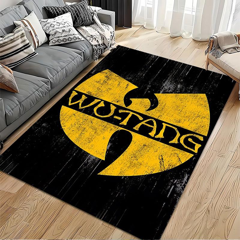 Wu-Tang Gelbes Logo Teppich geeignet als rutschfeste Matte für das Wohnzimmer oder Schlafzimmer Sofa