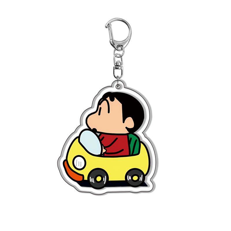 Crayon Shin-chan Acrylic Double Sided Keychain Shinnosuke Nohara Misae Nohara Cartoon Charm Anime Peripherals Cute Cartoon