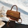 Stylish and high-value portable small square bag 2025 autumn new textured lychee pattern messenger bag