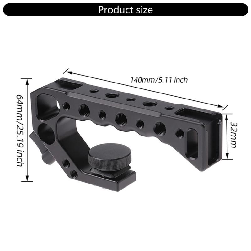 Universal Camera Top Handle Grip with 3/8in/1/4in Screw Hole Cold Shoe Handgrip Compatible for DSLR and Sports Cameras