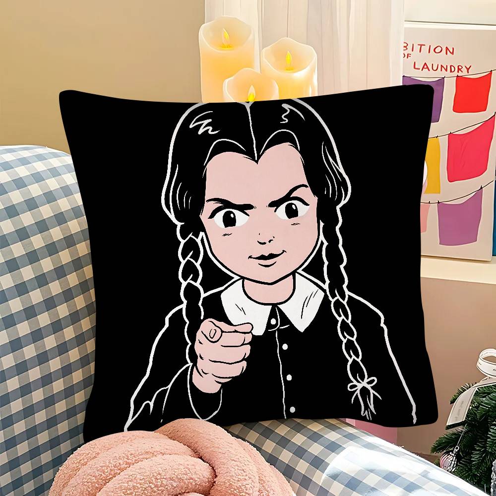 Movie Wednesday Classic Movie Pillow Case Square Pillow Bedroom Sofa Leisure Comfort Cushion Car Living Room Home Decoration