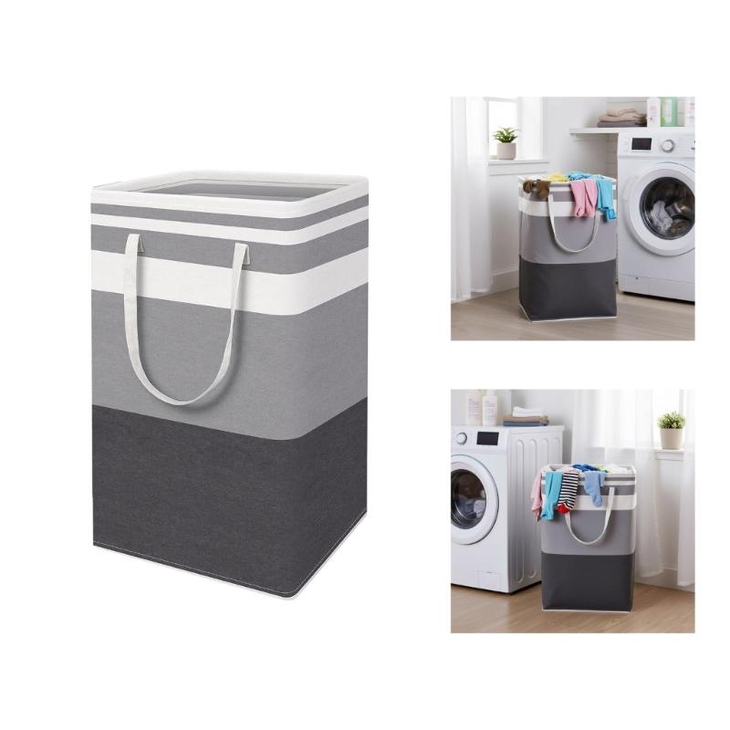 2 Piece Foldable Cloth Laundry Hamper 75L Practical Carrying Handles Space Saving Storage Solution for Bedroom