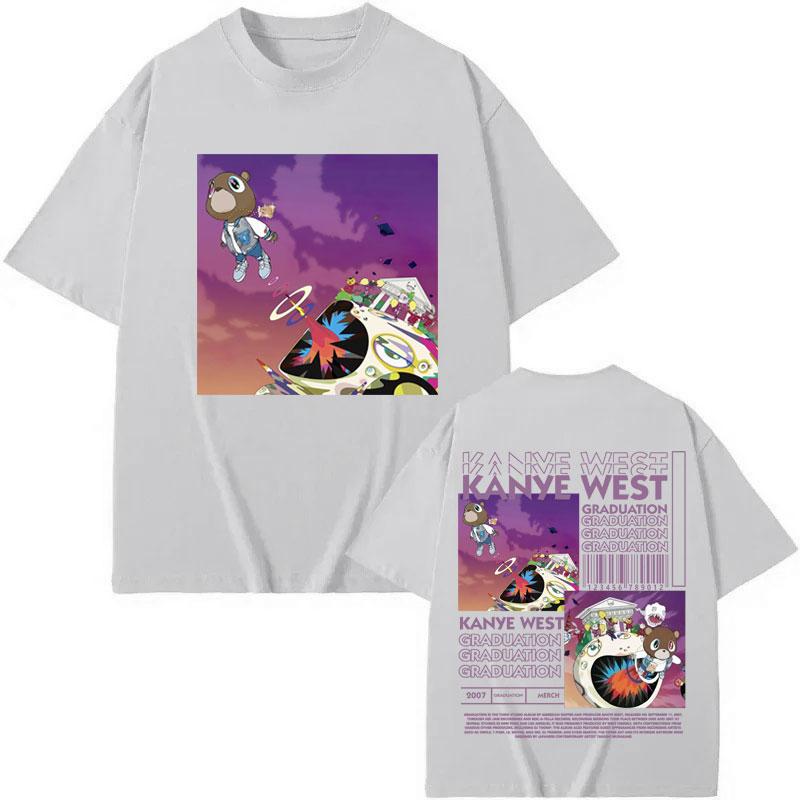 Limited Rapper Kanye West Merch T-shirt Music Album Graduation Graphic T Shirts Men Women Fashion Short Sleeve T-shirts