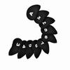 10Pcs   Neoprene   Iron   Cue Head   Cover with Number Letter(Black)