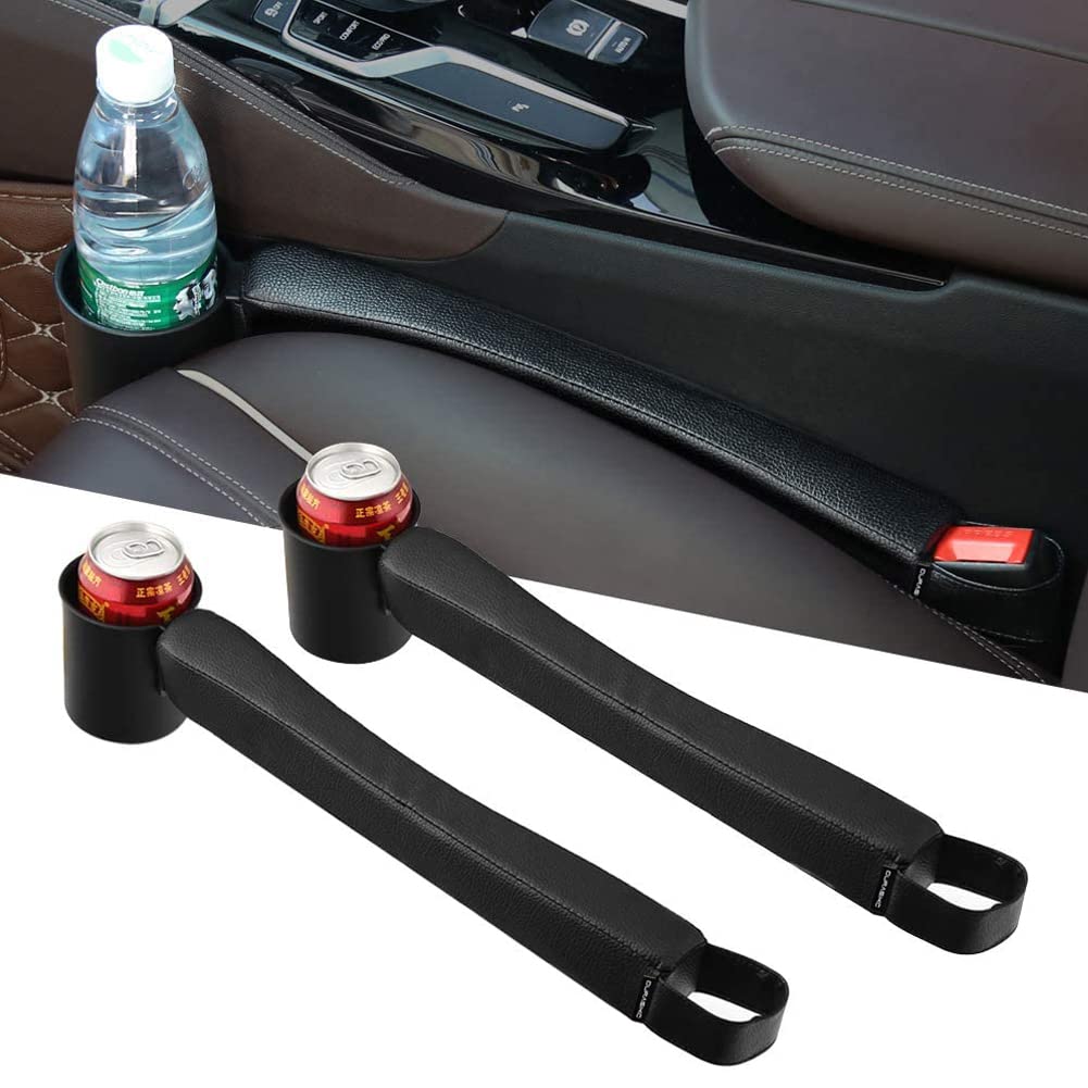 

DURASIKO Polyurethane Car Gap Center Console Gap Seat Seat Side Cushion Spacer with Drink Convenient Item for Driver and Passenger Prevents Compatible чёрный