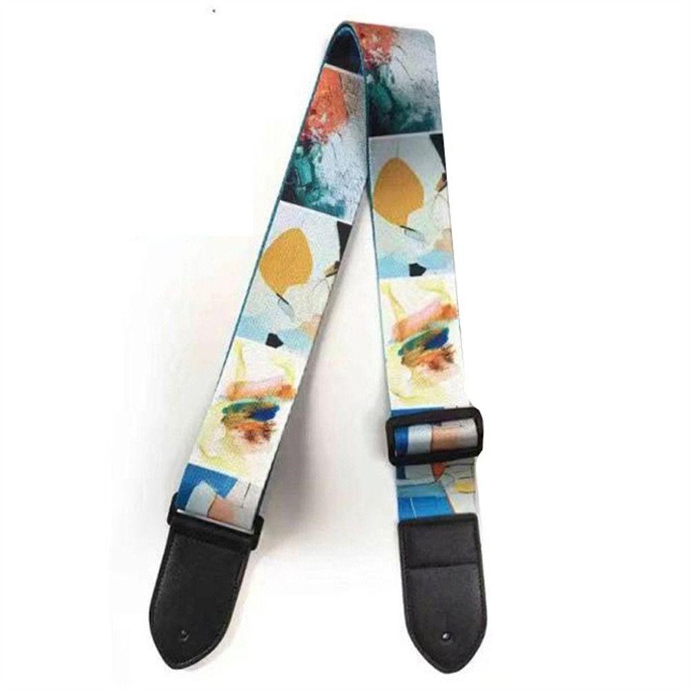 Extra Wide Electric Guitar Belt Color Print Guitar Shoulder Strap Guitar Strap  Folk Guitar